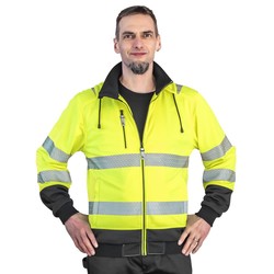 PATRON Hi-Vis huppari vetoketjulla Anders fl. keltainen